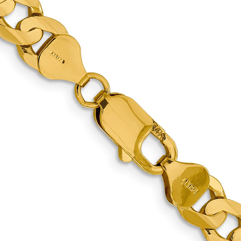 Buy Affordable 14K Gold 26-Inch 7.5mm Open Concave Curb Chain