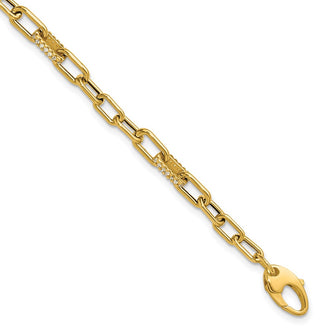 Order Stylish 14K Gold Polished CZ Paperclip Link Bracelet - Luxury Design
