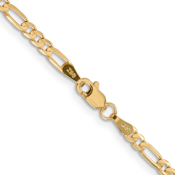 Exclusive 14K Gold 16-Inch 3mm Figaro Chain - Stylish Lobster Clasp, Affordable Price!-3