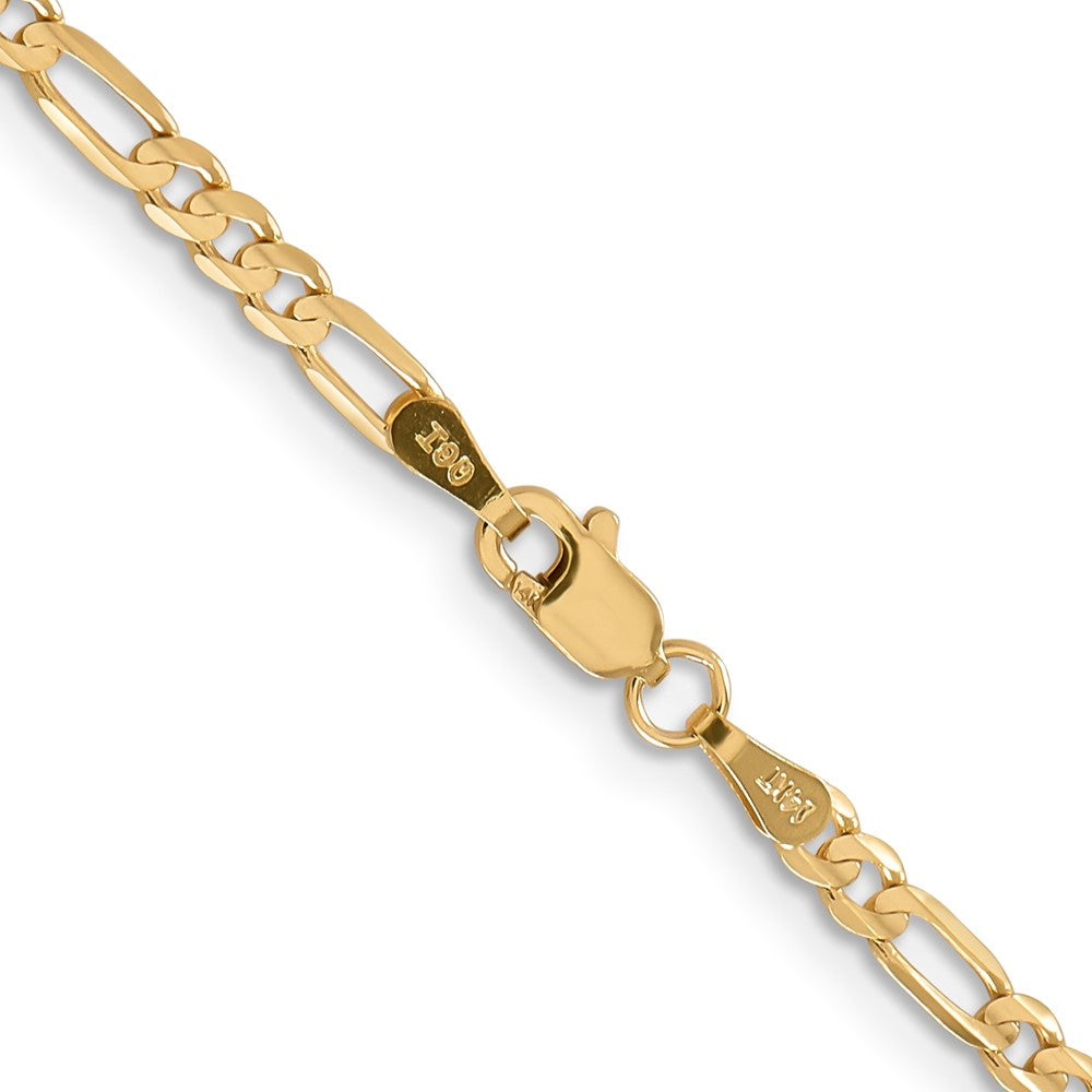 Shop 14K Gold 18-Inch 3mm Concave Figaro Chain - Stylish & Durable Design