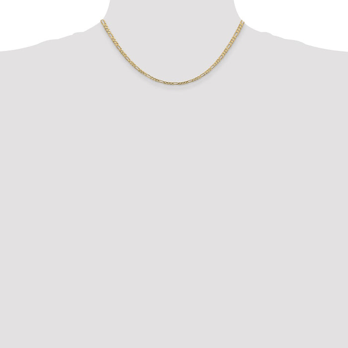Exclusive 14K Gold 16-Inch 3mm Figaro Chain - Stylish Lobster Clasp, Affordable Price!-4