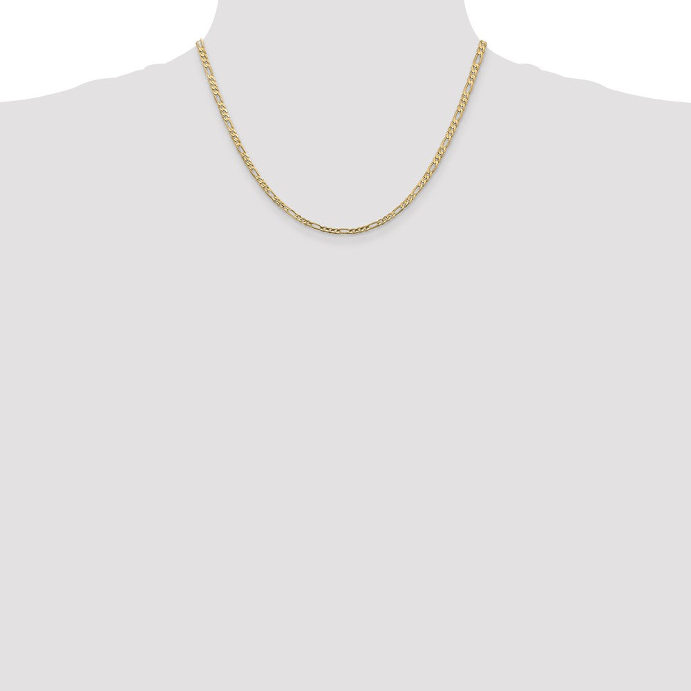 Shop 14K Gold 18-Inch 3mm Concave Figaro Chain - Stylish & Durable Design