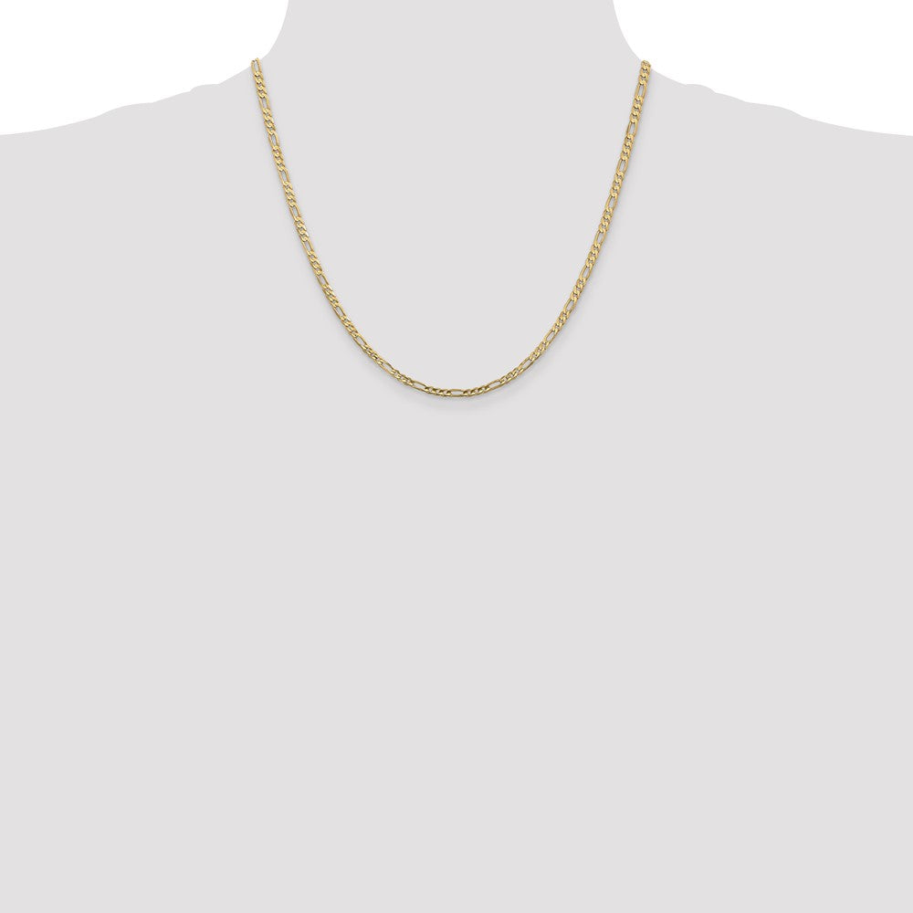 Buy Affordable 14K Gold 20-Inch 3mm Concave Open Figaro Chain, Stylish!
