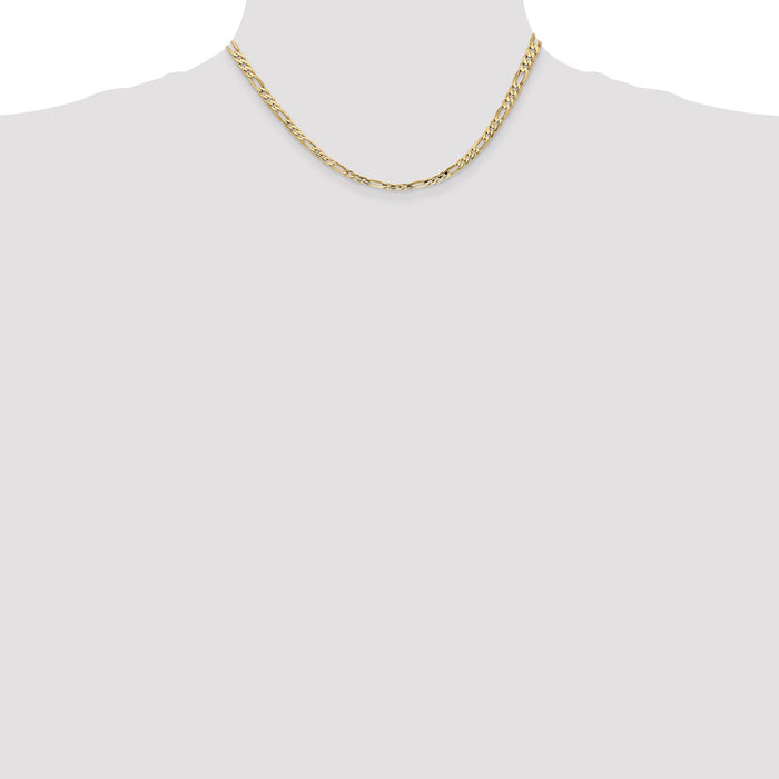 Buy Stylish 14K Gold 16-Inch Figaro Chain - 4mm Concave, Affordable Luxury!-4