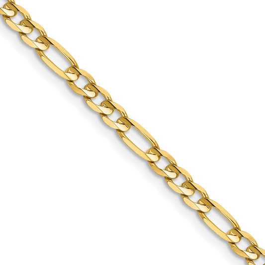 Shop 14K Gold 30-Inch 4mm Concave Open Figaro Chain - Stylish & Affordable