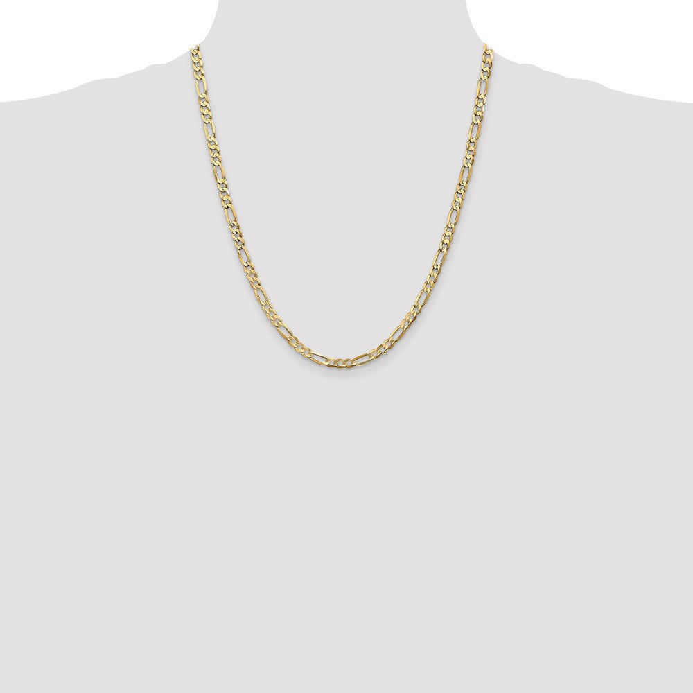 High-Quality 14K Gold 22-Inch 4.5mm Figaro Chain - Stylish Lobster Clasp