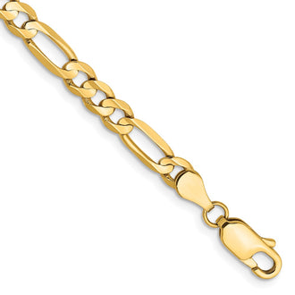High-Quality 14K Gold 4.5mm Concave Open Figaro Chain Necklace - Affordable Luxury