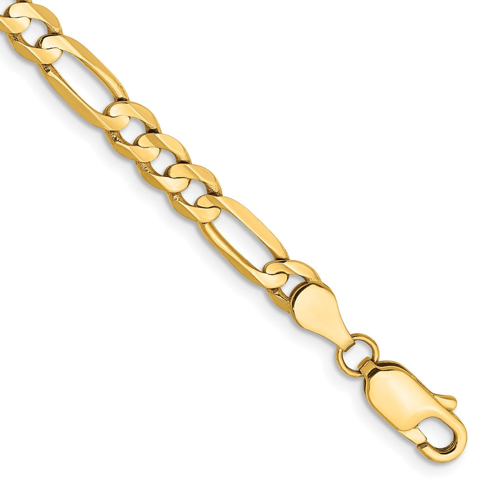 Shop Designer 14K Gold 7-Inch Concave Open Figaro Bracelet - Stylish Value