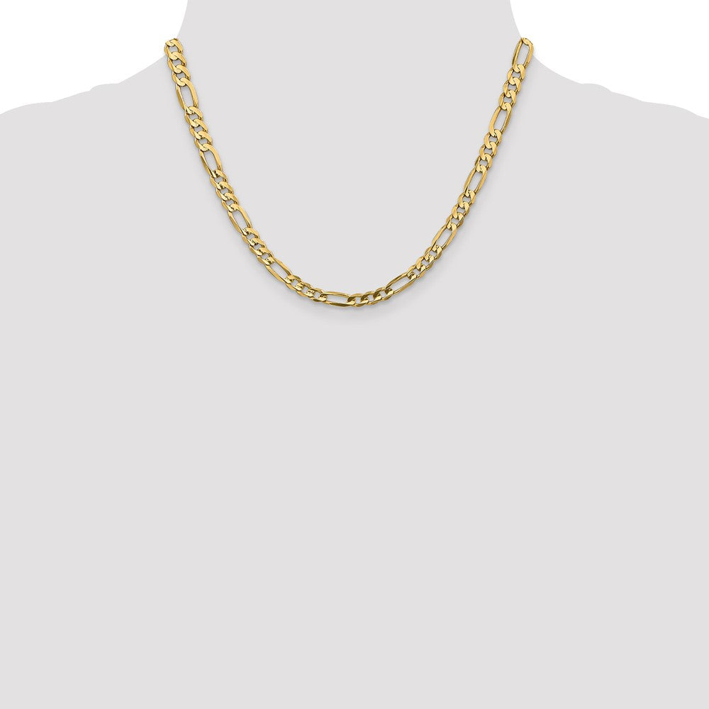 Buy Stylish 14K Gold 18-Inch 5.5mm Figaro Chain - Luxury Lobster Clasp!