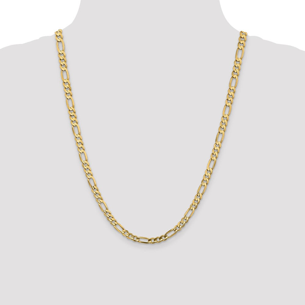 High-Quality 14K Gold 24-Inch 5.5mm Figaro Chain - Stylish & Affordable
