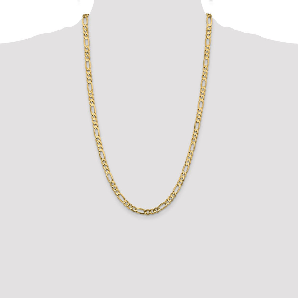 High-Quality 14K Gold 26-Inch 5.5mm Concave Open Figaro Chain - Stylish Value!