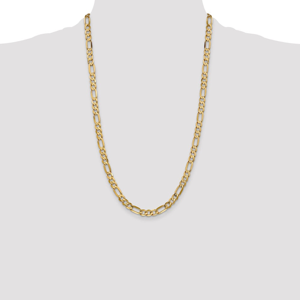 Buy Exclusive 14K Gold 26-Inch 6mm Concave Open Figaro Chain - Stylish Value