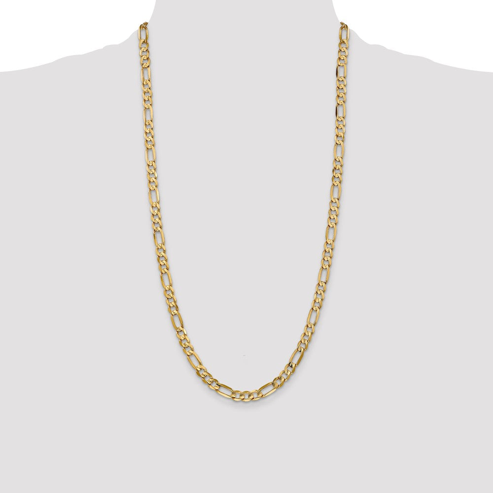 Shop Stylish 14K Gold 28-Inch 6mm Concave Figaro Chain - Luxury Value!
