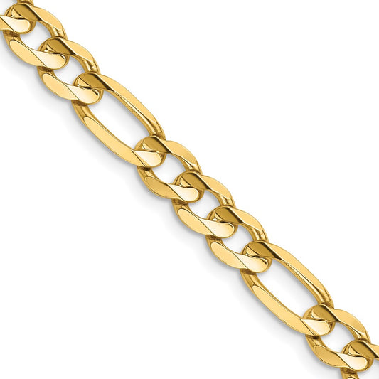 Buy Stylish 14K Gold 22-Inch 6mm Concave Figaro Chain - Luxury Quality!