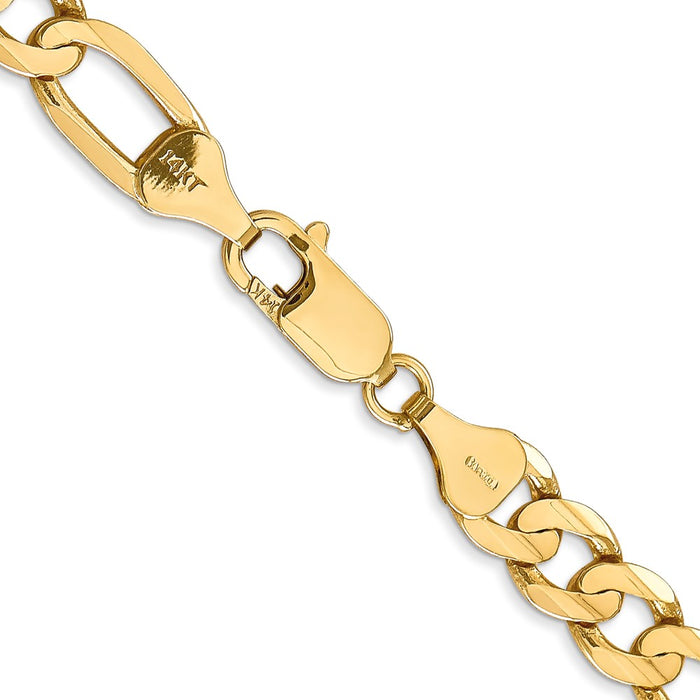 Shop 14K Gold 24-Inch Concave Open Figaro Chain 6.75mm - Stylish Luxury Piece-3