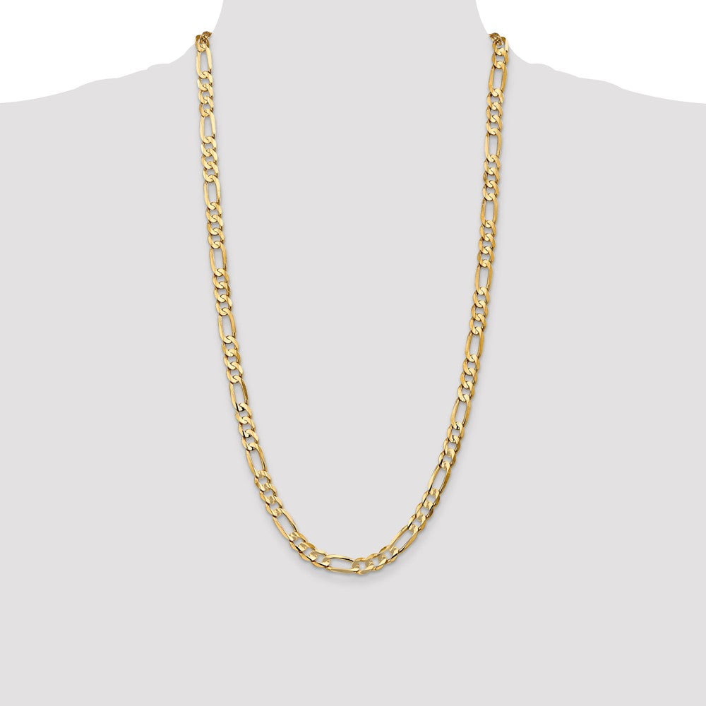 Shop Stylish 14K Gold 28-Inch Concave Open Figaro Chain - 6.75mm Luxury
