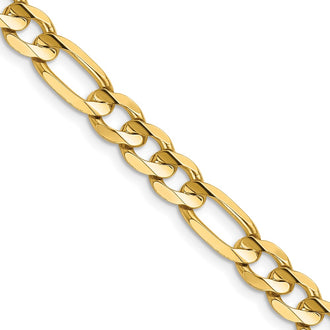 Shop Stylish 14K Gold 28-Inch Concave Open Figaro Chain - 6.75mm Luxury