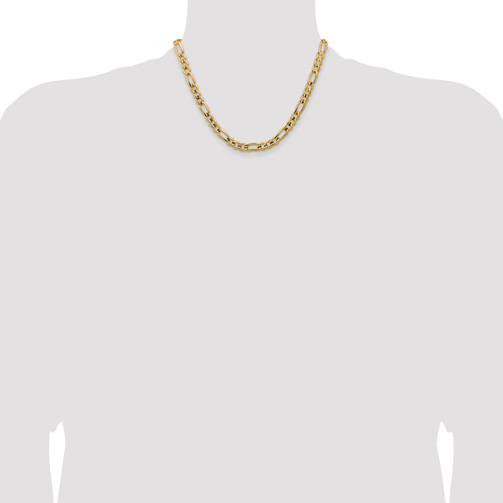 High-Quality 14K Gold 18-Inch 7.5mm Concave Figaro Chain - Stylish Value!