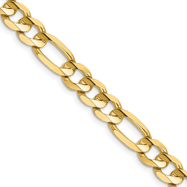 14K Gold 7.5mm Figaro Chain - Lobster Clasp