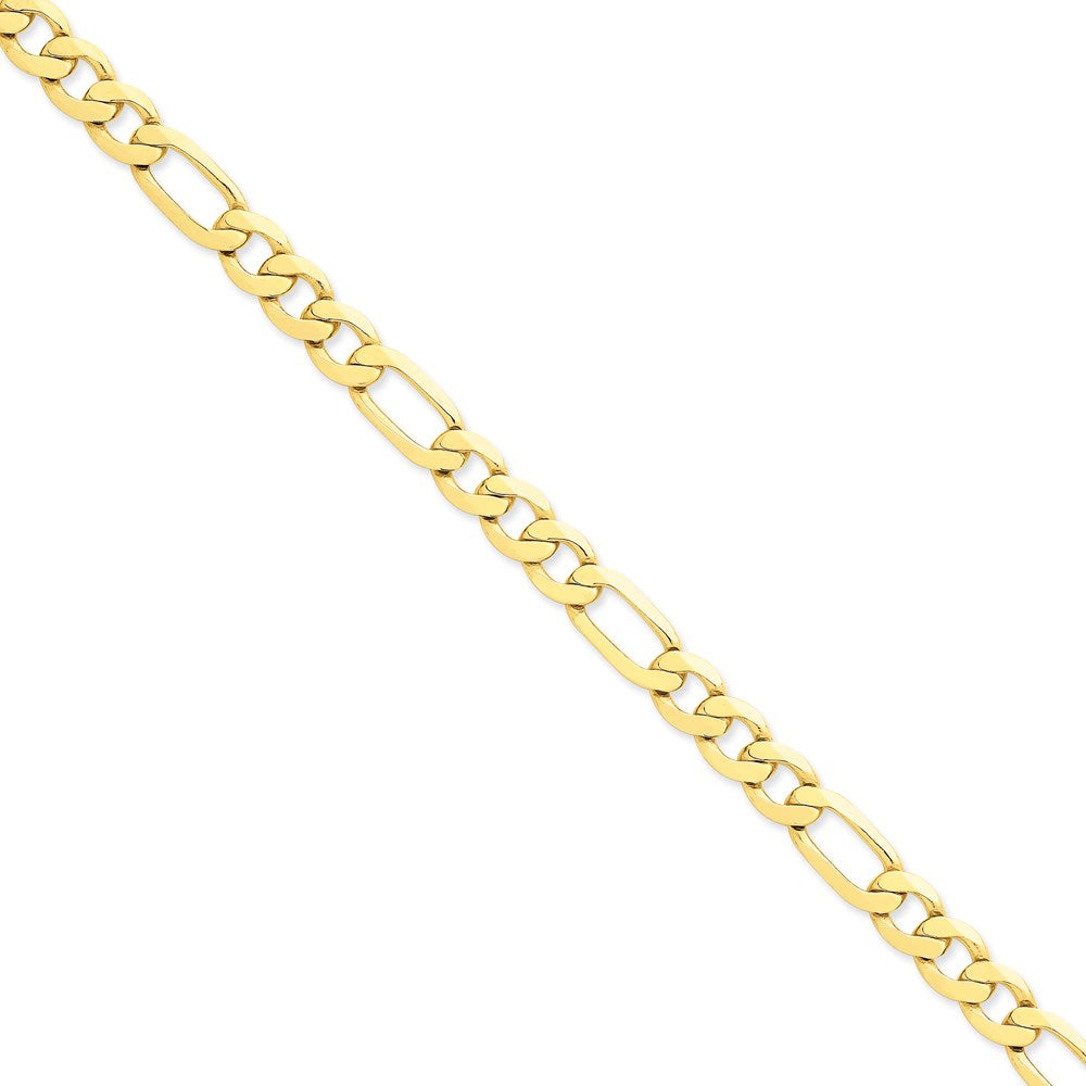 Buy 14K Gold 8-Inch Concave Open Figaro Bracelet, Stylish 8.75mm Links