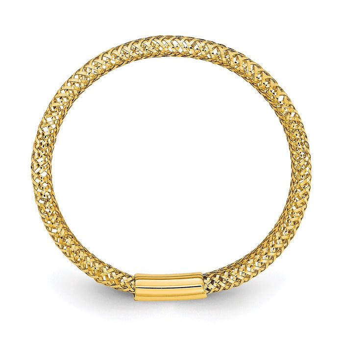 Shop Stylish 14K Gold Polished & Textured Stretch Ring - Affordable Luxury!-2