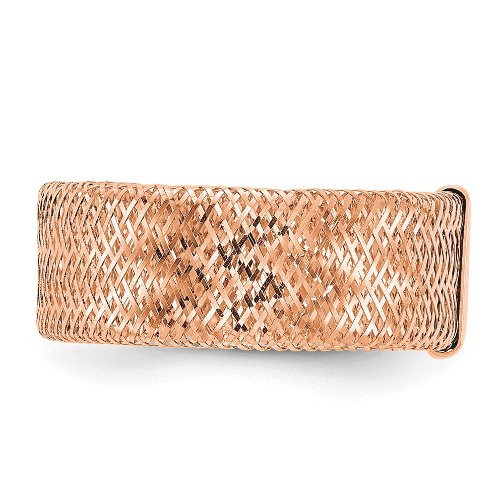 Buy Exclusive Polished & Textured Stretch Ring - 14K Rose Gold Plated Luxury