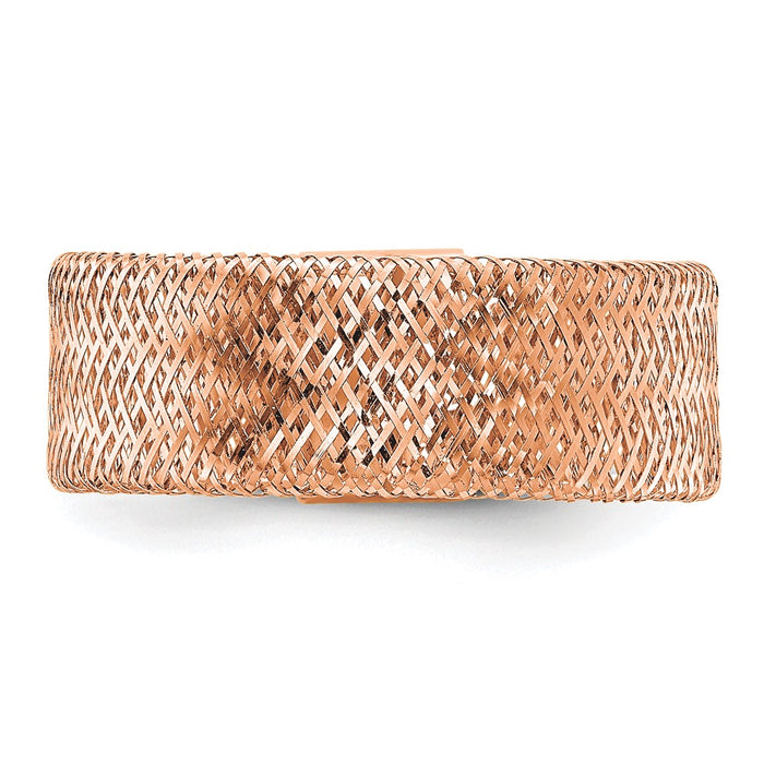 Buy Exclusive Polished & Textured Stretch Ring - 14K Rose Gold Plated Luxury-4
