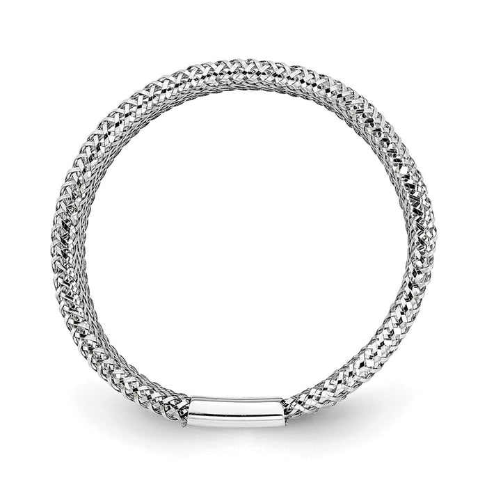 Buy Stylish 14K White Gold Stretch Ring with Rhodium Plating - Luxury Design-2