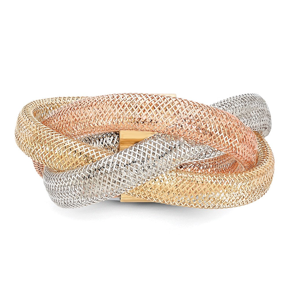 Shop Stylish 14K White & Rose Adjustable Ring - Luxury Flex Design, Affordable!