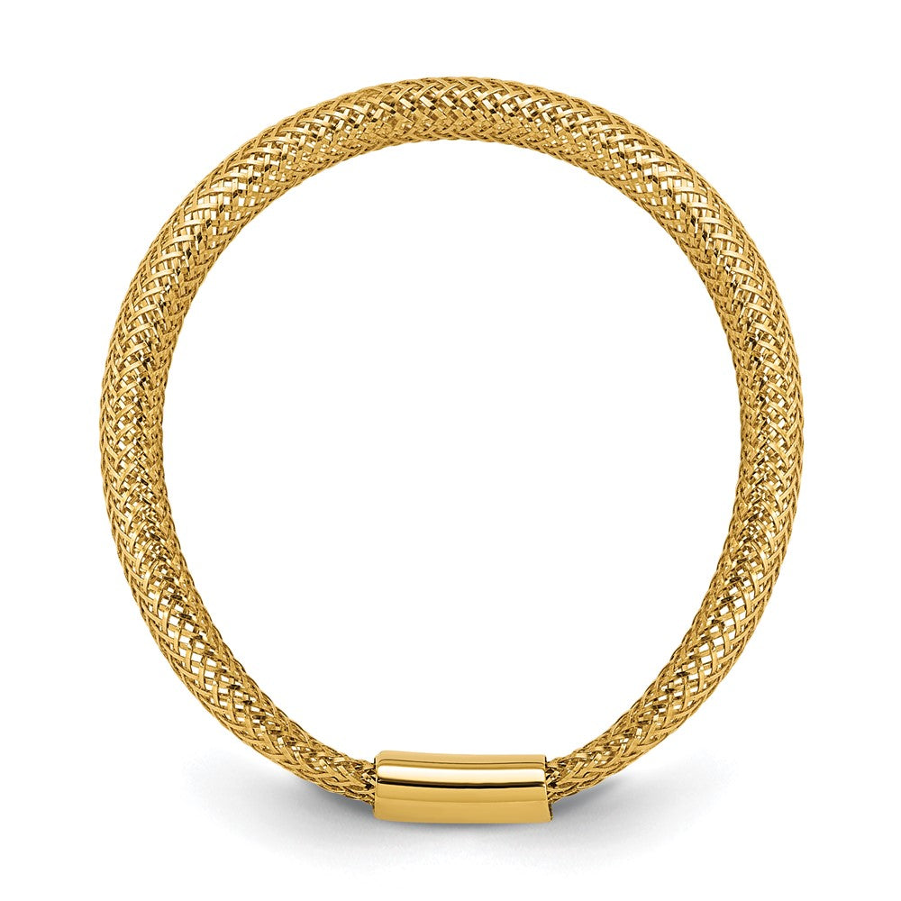 Buy Stylish 14K Gold Polished Mesh Stretch Band Ring - Affordable Luxury!