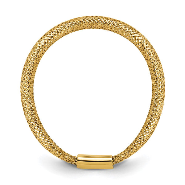 14K Gold Polished Mesh Stretch Band Ring - Style GR1-1006309
