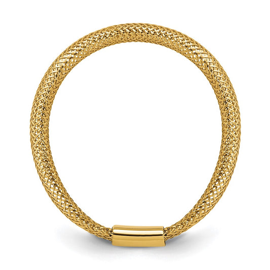 Buy Stylish 14K Gold Polished Mesh Stretch Band Ring - Affordable Luxury!