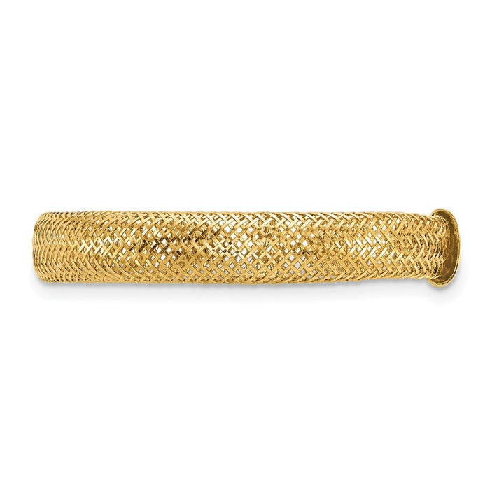 Buy Stylish 14K Gold Polished Mesh Stretch Band Ring - Affordable Luxury!-3