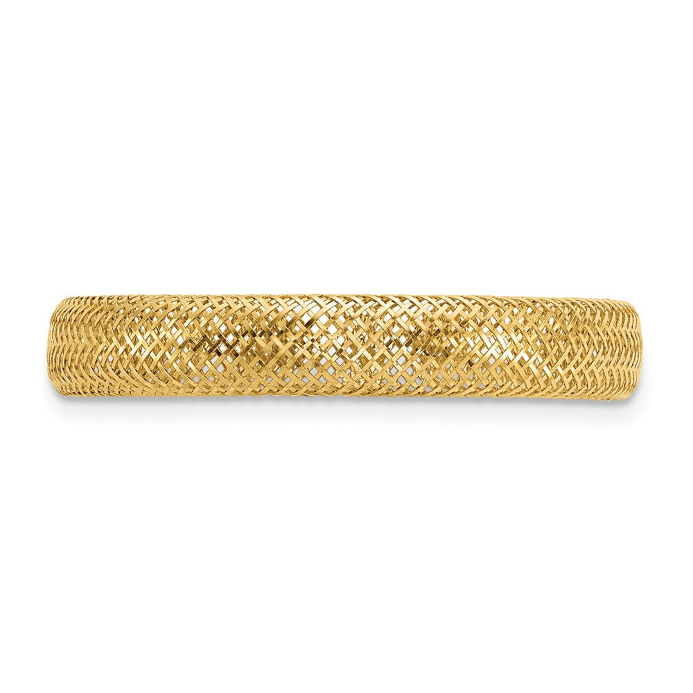 Buy Stylish 14K Gold Polished Mesh Stretch Band Ring - Affordable Luxury!
