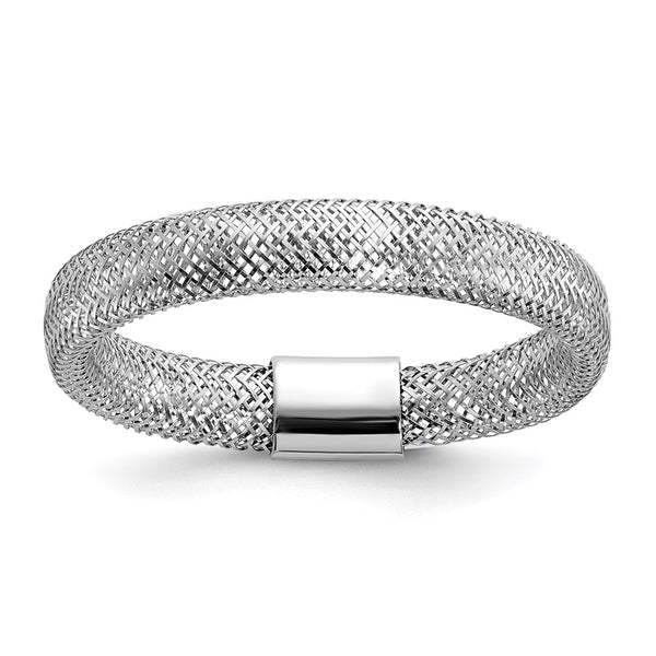 14K Gold Polished Mesh Stretch Ring