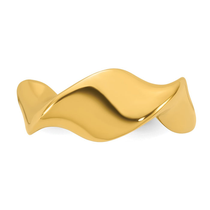 Buy Luxury 14K Polished Wave Design Ring - Stylish and Affordable Elegance-4