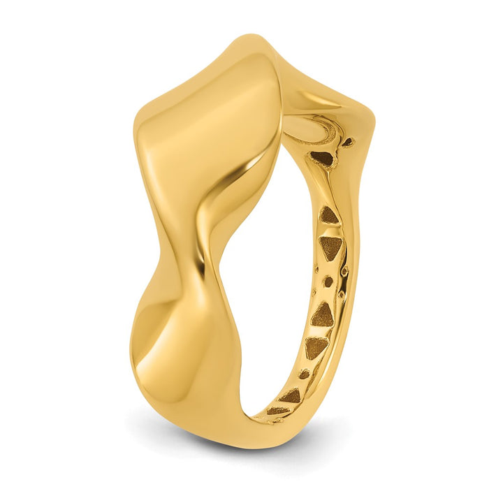 Buy Exclusive 14K Gold Polished Wave Design Ring - Stylish & Affordable Luxury-6