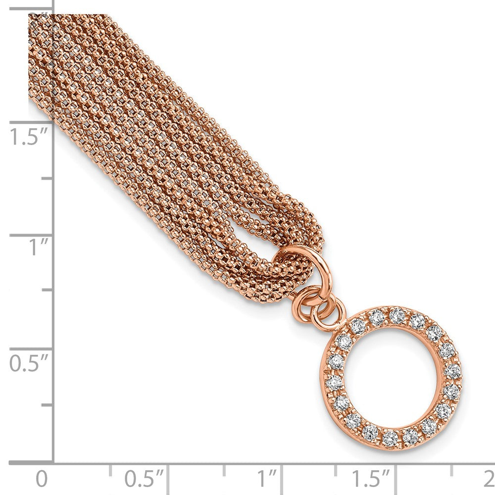 High-Quality Rose Gold-tone CZ Toggle Bracelet in Sterling Silver - Stylish Value!