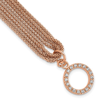 High-Quality Rose Gold-tone CZ Toggle Bracelet in Sterling Silver - Stylish Value!