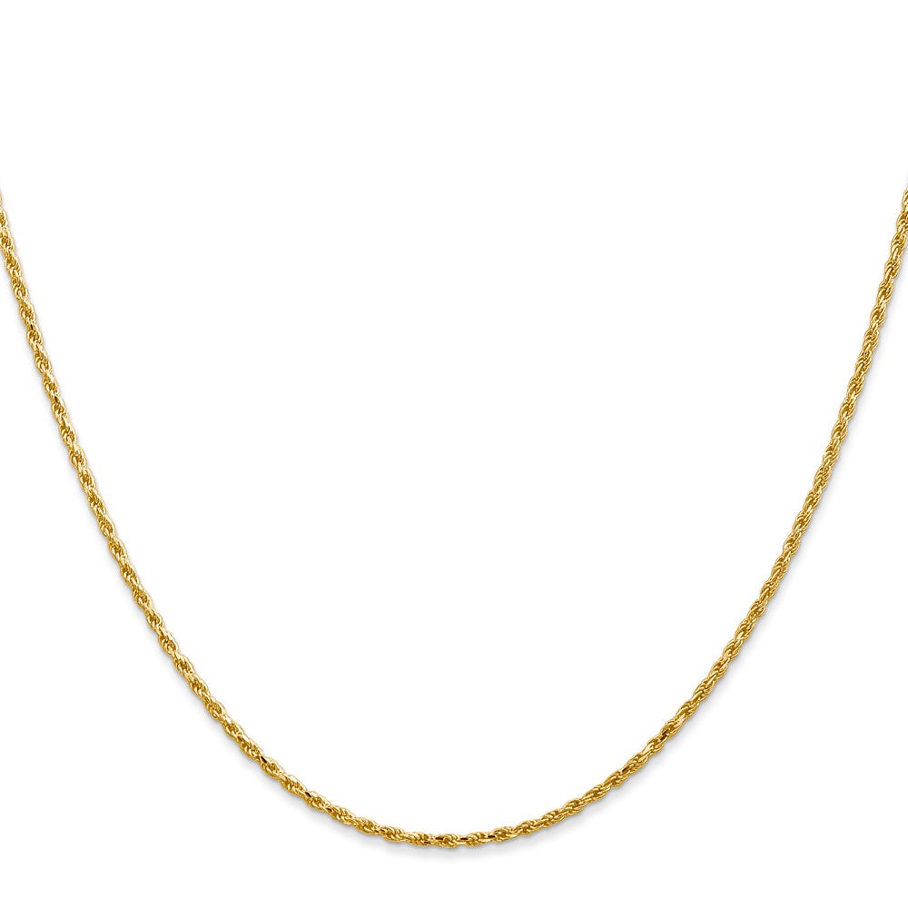 Buy 14K Gold 30-Inch Diamond-Cut Solid Rope Chain - Stylish 1.3mm Design