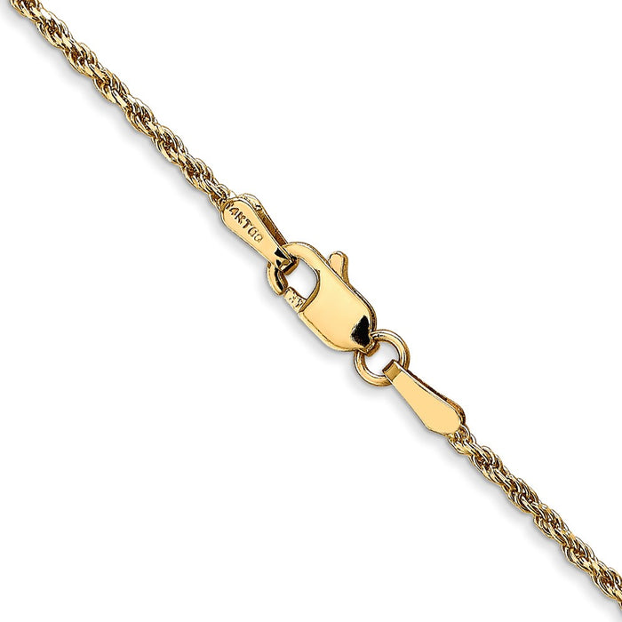 Buy 14K Gold 30-Inch Diamond-Cut Solid Rope Chain - Stylish 1.3mm Design-3