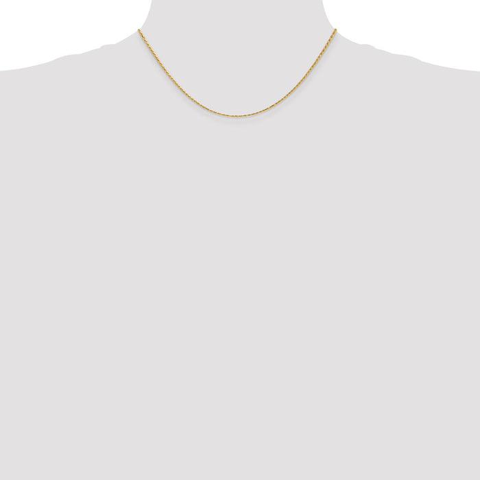 Designer 14K Gold 16-Inch 1.3mm Diamond-Cut Rope Chain - Affordable Luxury!-4