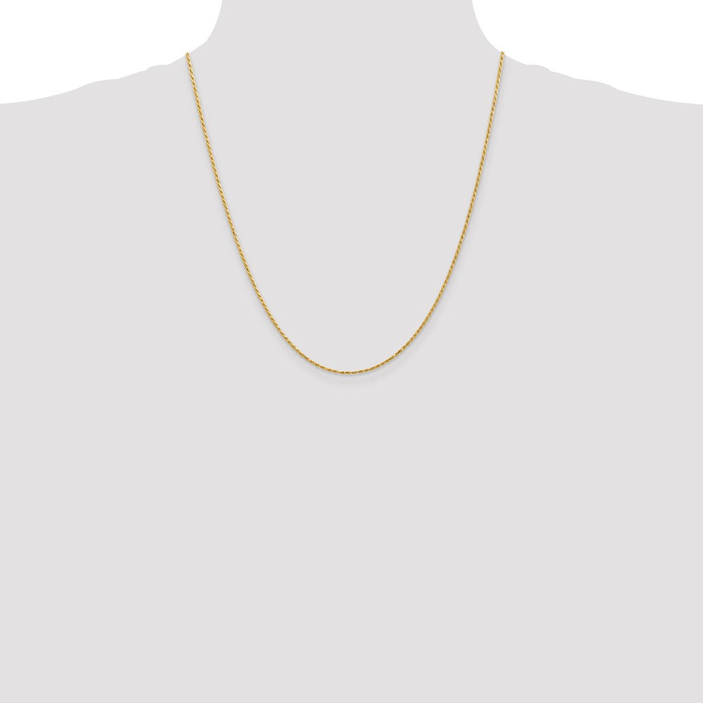 Shop 14K Gold 22-Inch 1.3mm Diamond-Cut Rope Chain - Stylish & Affordable!
