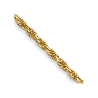 Buy 14K Gold 30-Inch Diamond-Cut Solid Rope Chain - Stylish 1.3mm Design