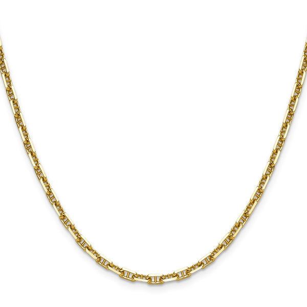 14k Gold 3.5mm Diamond Cut Mariner Anchor Chain