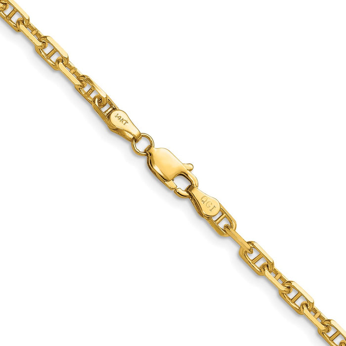Shop 14K Gold 3.5mm Double C Link Mariner Anchor Chain - Luxury Jewelry Value!-3