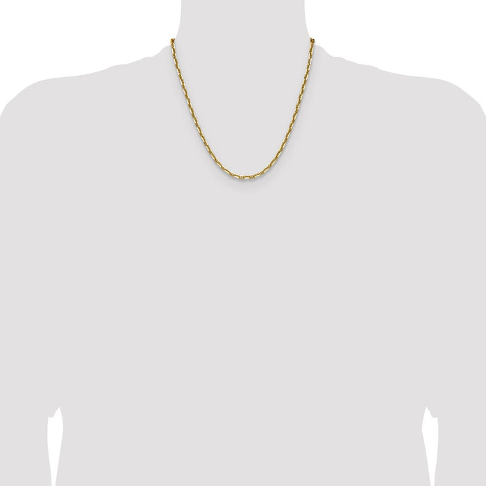 Exclusive 14K Gold 3.5mm Double C Link Mariner Anchor Chain - Stylish Value-4
