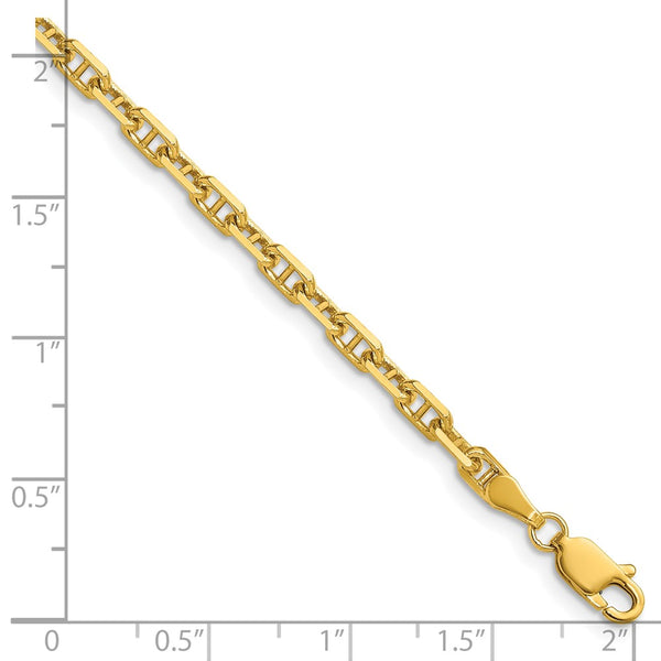 14K Gold 3.5mm Double Curb Mariner Anchor Chain