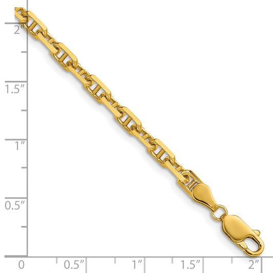 Designer 14K Gold 4.1mm Diamond Cut Mariner Anchor Chain - Stylish Luxury