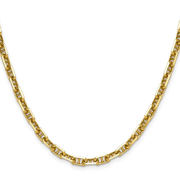 14K Gold 5.0mm Diamond-Cut Mariner Anchor Chain